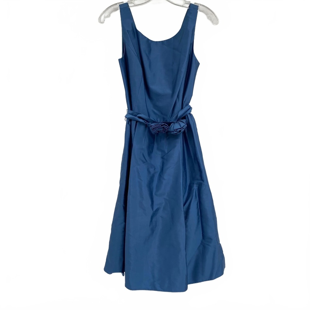 Ann Taylor Blue Silk Belted Mini Dress | Women’s Size 6